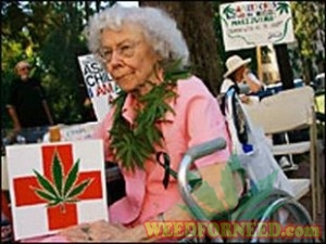 An elderly medicinal marijuana user in Oregon (image courtesy of NORML)